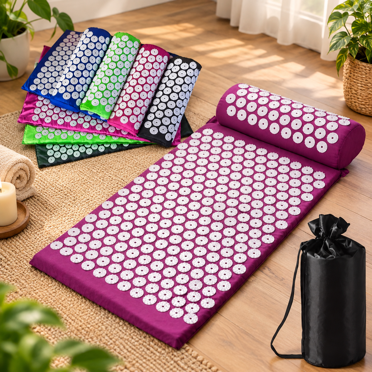 Acupressure Mat & Pillow Set – Full Body Relaxation & Massage Cushion