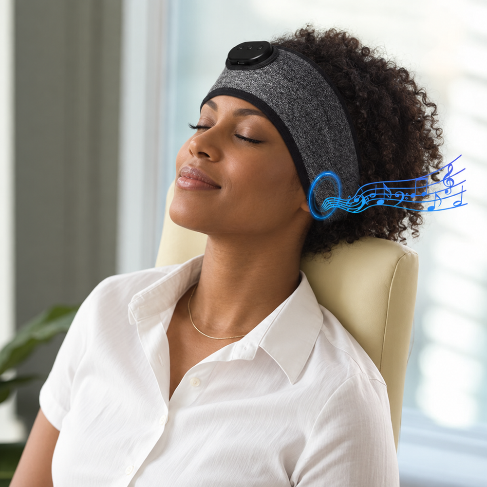 Bluetooth Sleep Headband Headphones – Soft Wireless Audio Band for Side Sleepers