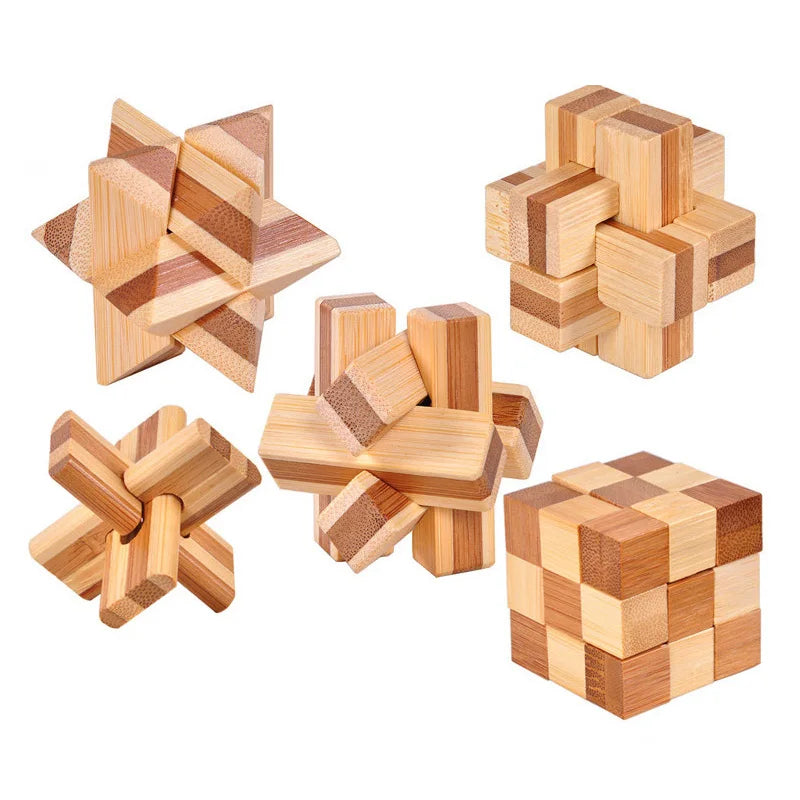Wooden Lu Ban Lock Puzzle – 3D IQ Brain Teaser