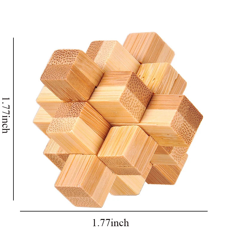 Wooden Lu Ban Lock Puzzle – 3D IQ Brain Teaser