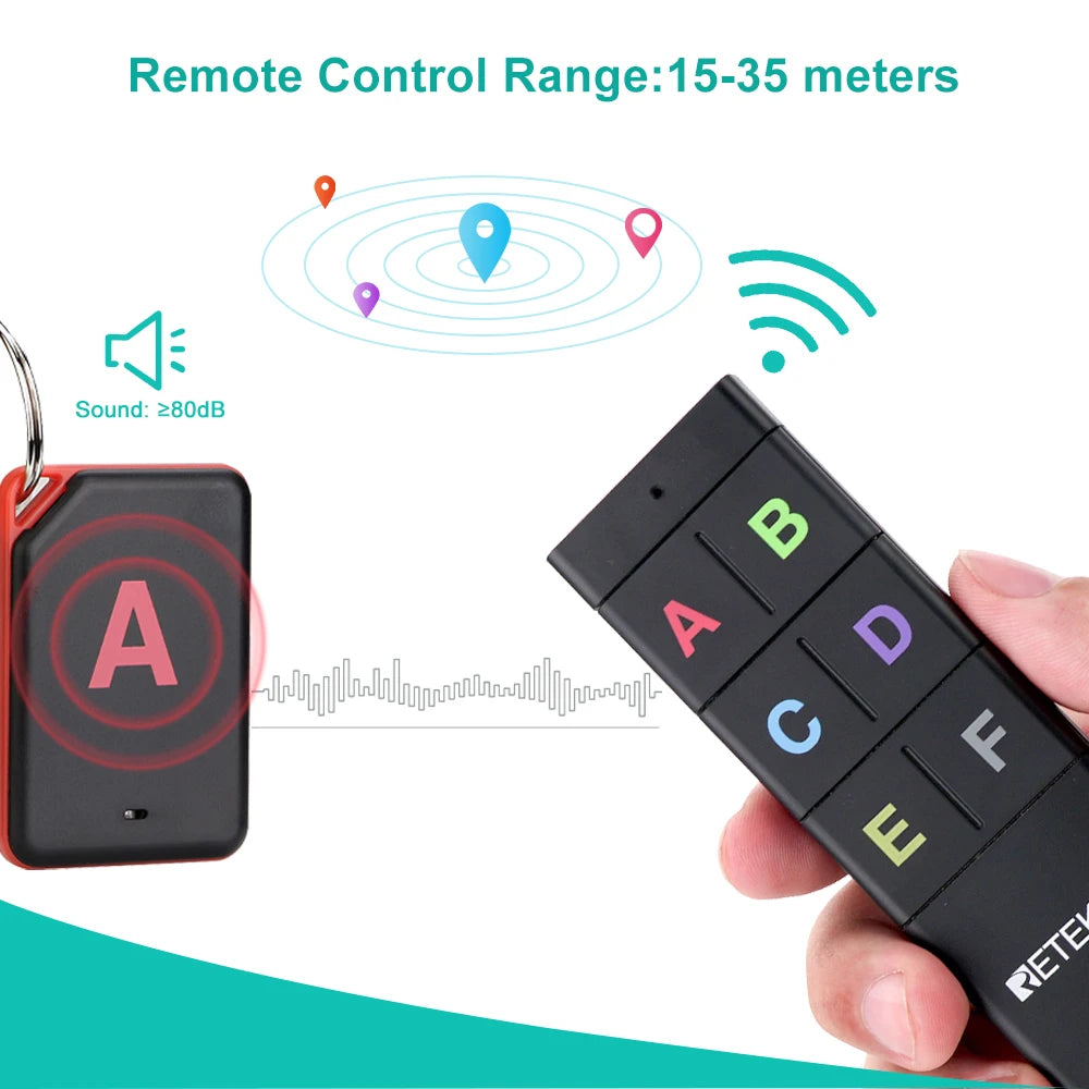 Wireless Key Finder – 6-Receiver RF Item Locator