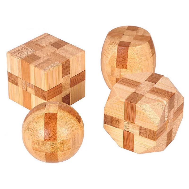 Wooden Lu Ban Lock Puzzle – 3D IQ Brain Teaser