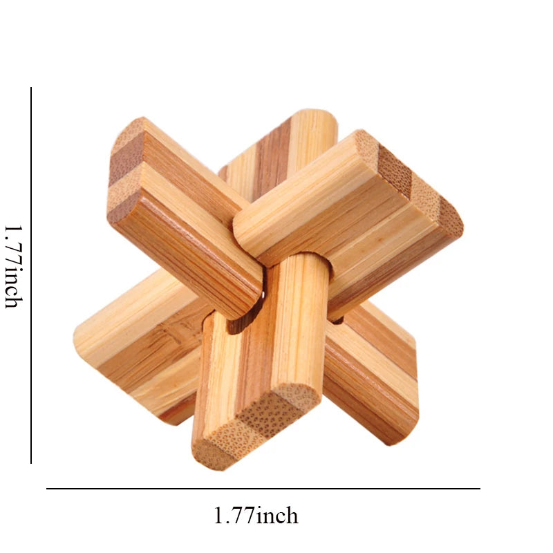 Wooden Lu Ban Lock Puzzle – 3D IQ Brain Teaser