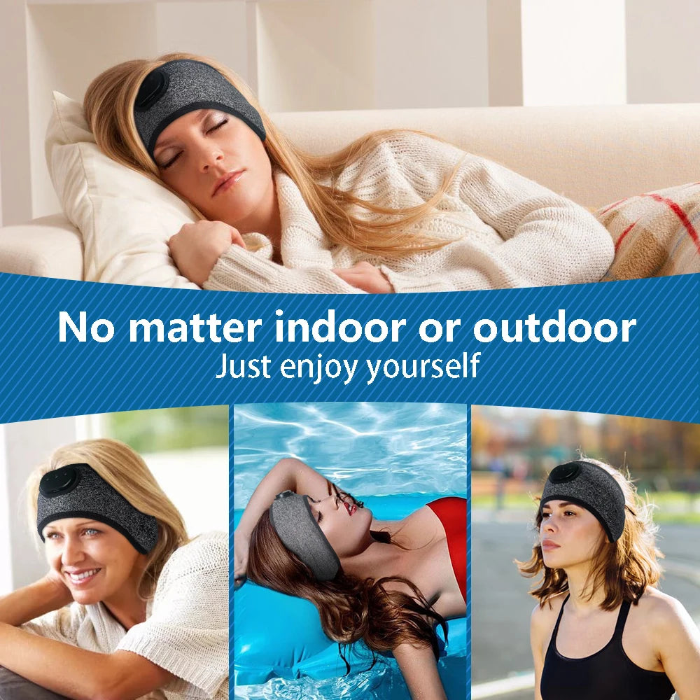Bluetooth Sleep Headband Headphones – Soft Wireless Audio Band for Side Sleepers