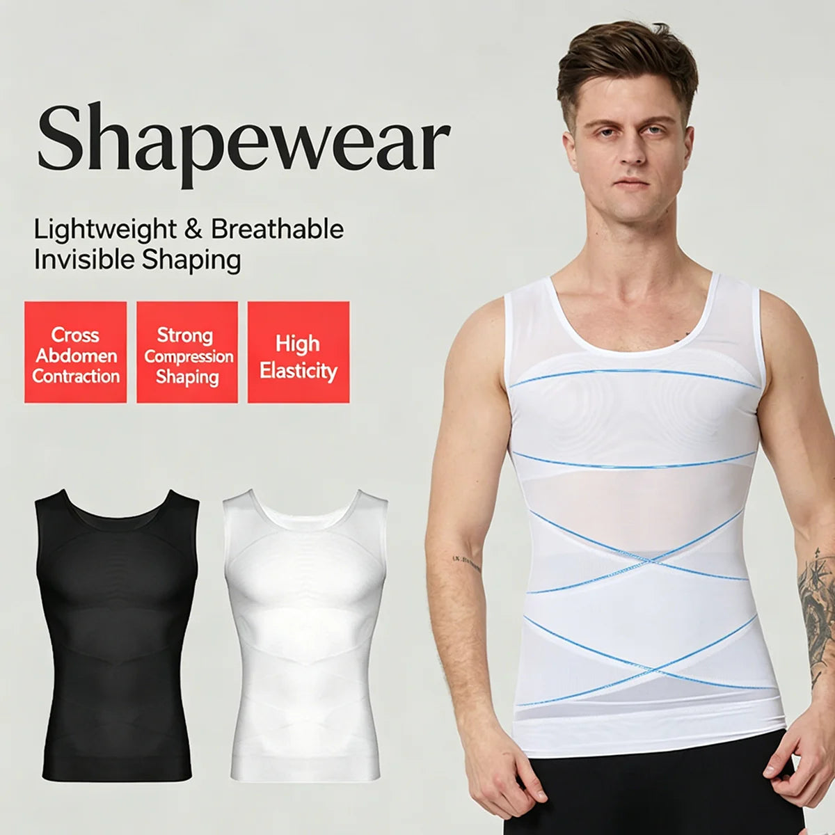 Men’s Compression Shapewear Shirt – Supportive Workout & Everyday Undershirt