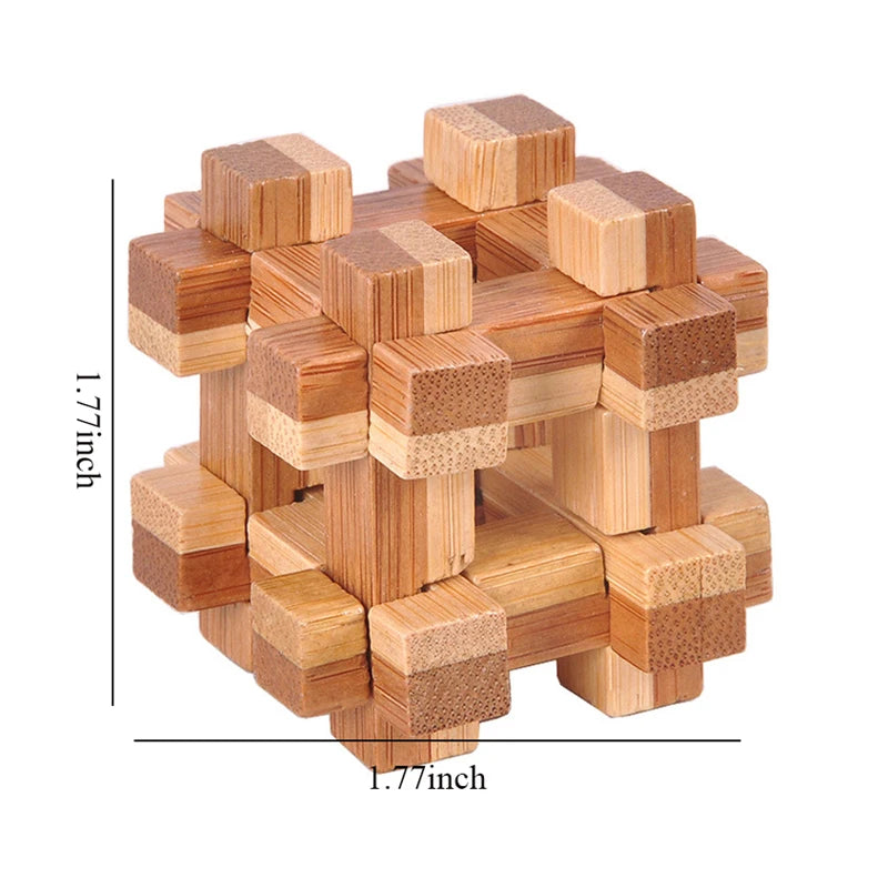 Wooden Lu Ban Lock Puzzle – 3D IQ Brain Teaser
