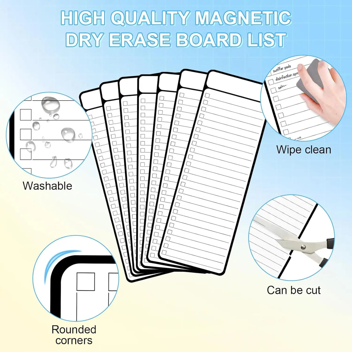7Pcs Magnetic Whiteboard To-do Board Multifunctional Weekly Planner, Household Chore Chart, Dry-erase Kitchen Planning Board