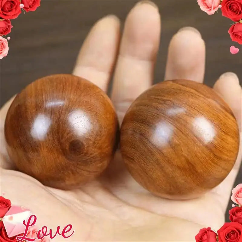 Wooden Rolling Massage Ball Set – Hand Exercise & Relaxation Balls