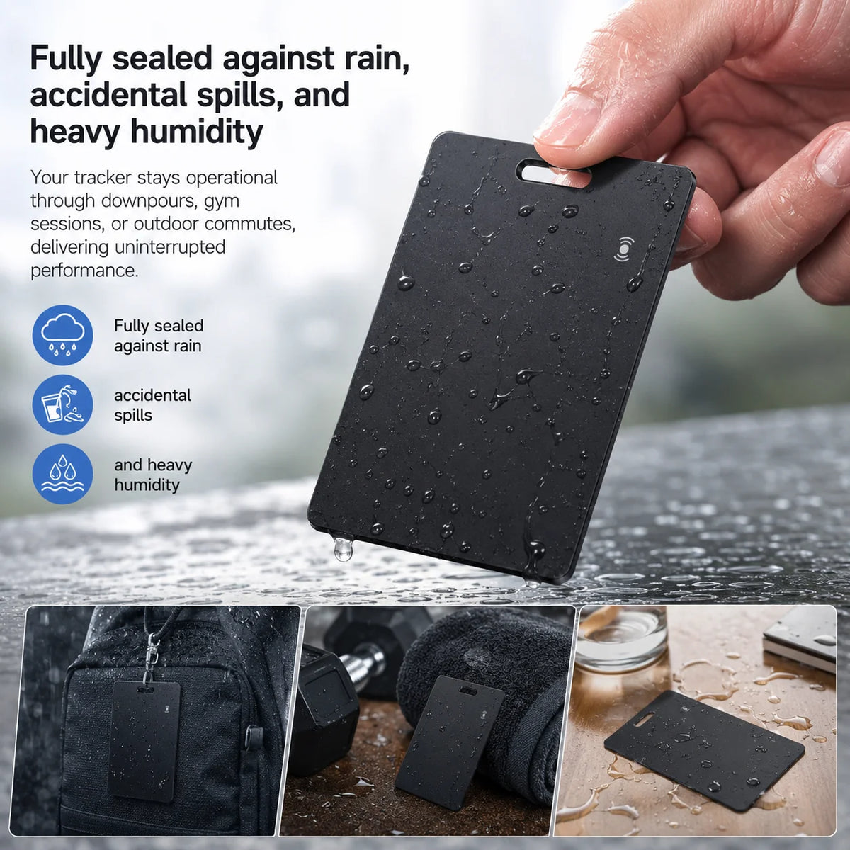 Wallet Tracker Card: Ultra-thin, GPS Tracking, Compatible with Google's “Find Hub” App,  Supports Wireless Charging