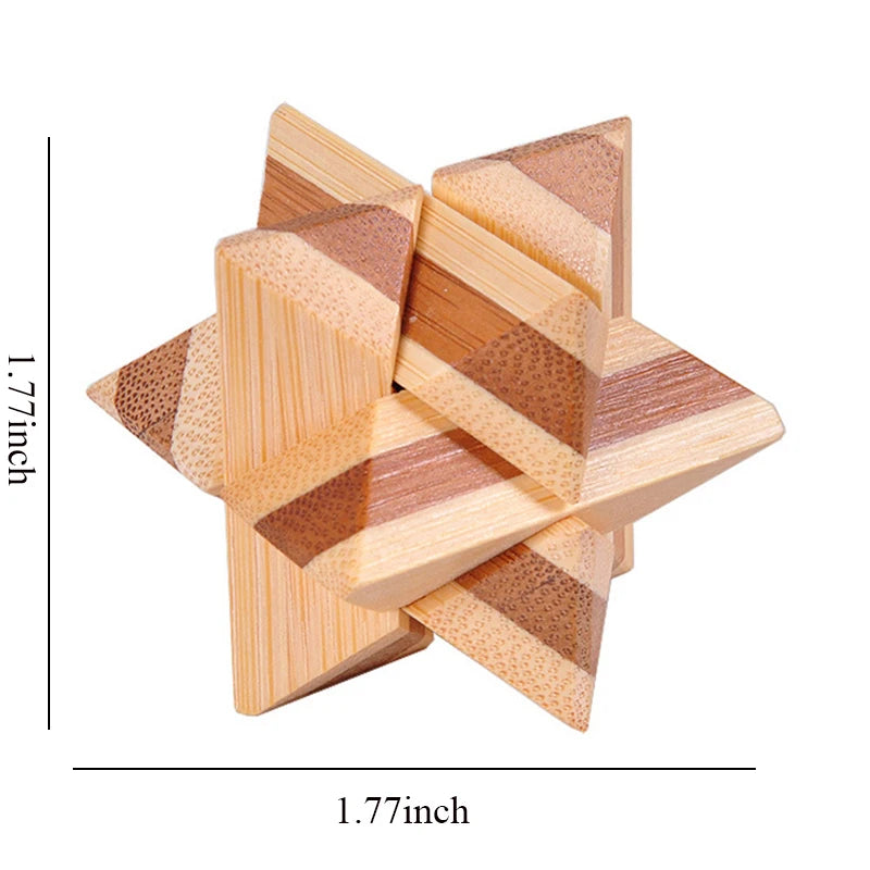 Wooden Lu Ban Lock Puzzle – 3D IQ Brain Teaser