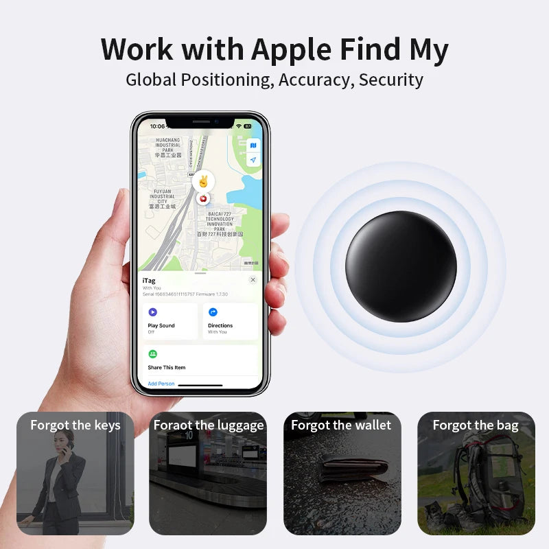 4/3/2/1 Pack Beyond Bluetooth Range Tracking Locator Anti-Lose Tracker for Apple Find My Voice Find Luggage Key For iOS iPhone