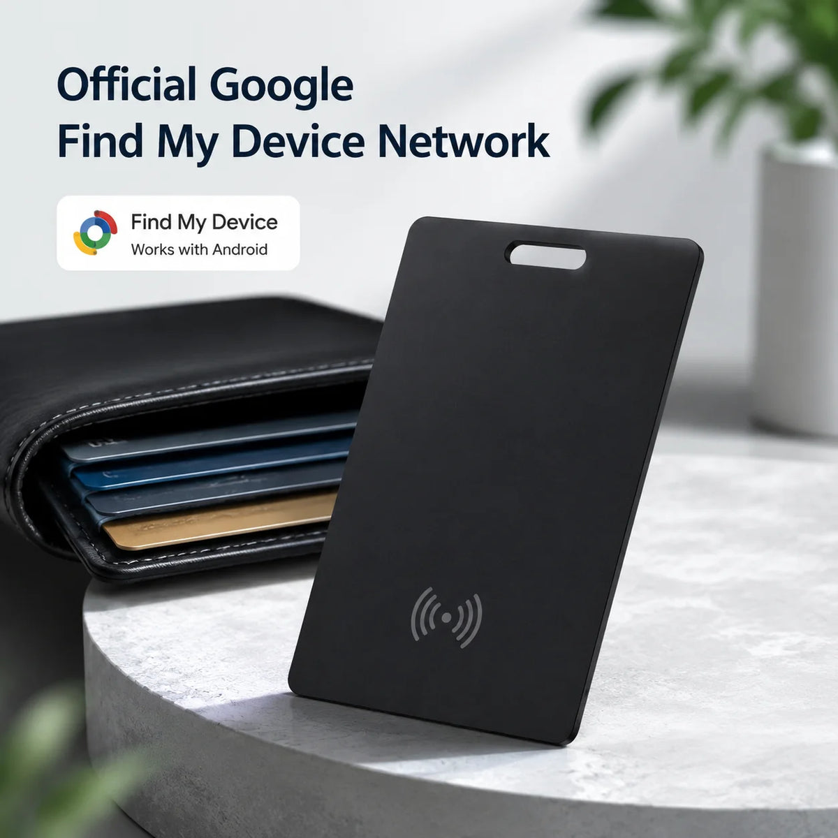 Wallet Tracker Card: Ultra-thin, GPS Tracking, Compatible with Google's “Find Hub” App,  Supports Wireless Charging