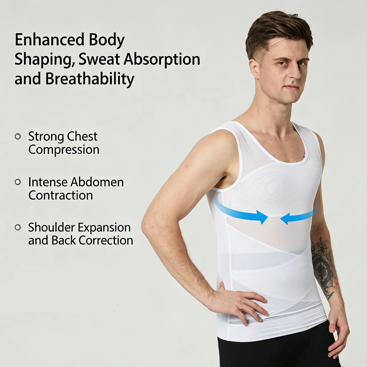 Men’s Compression Shapewear Shirt – Supportive Workout & Everyday Undershirt
