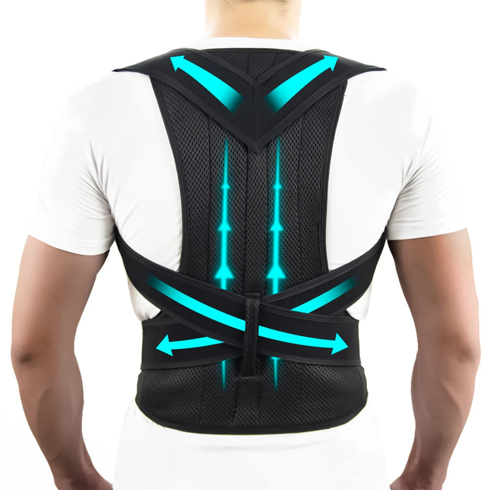 Adjustable Full Back Support Brace – Shoulder & Posture Support for Men & Women