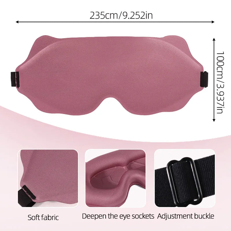 3D Contoured Blackout Sleep Mask – Light-Blocking Eye Mask for Comfortable Rest