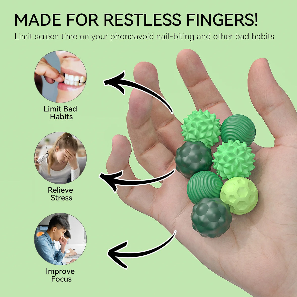 Magnetic Sensory Massage Ball Set – Soft Silicone Touch & Relaxation Balls