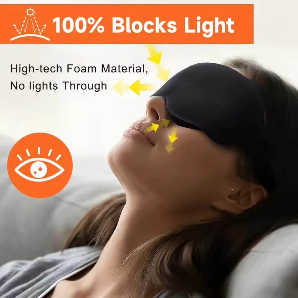 3D Contoured Blackout Sleep Mask – Light-Blocking Eye Mask for Comfortable Rest