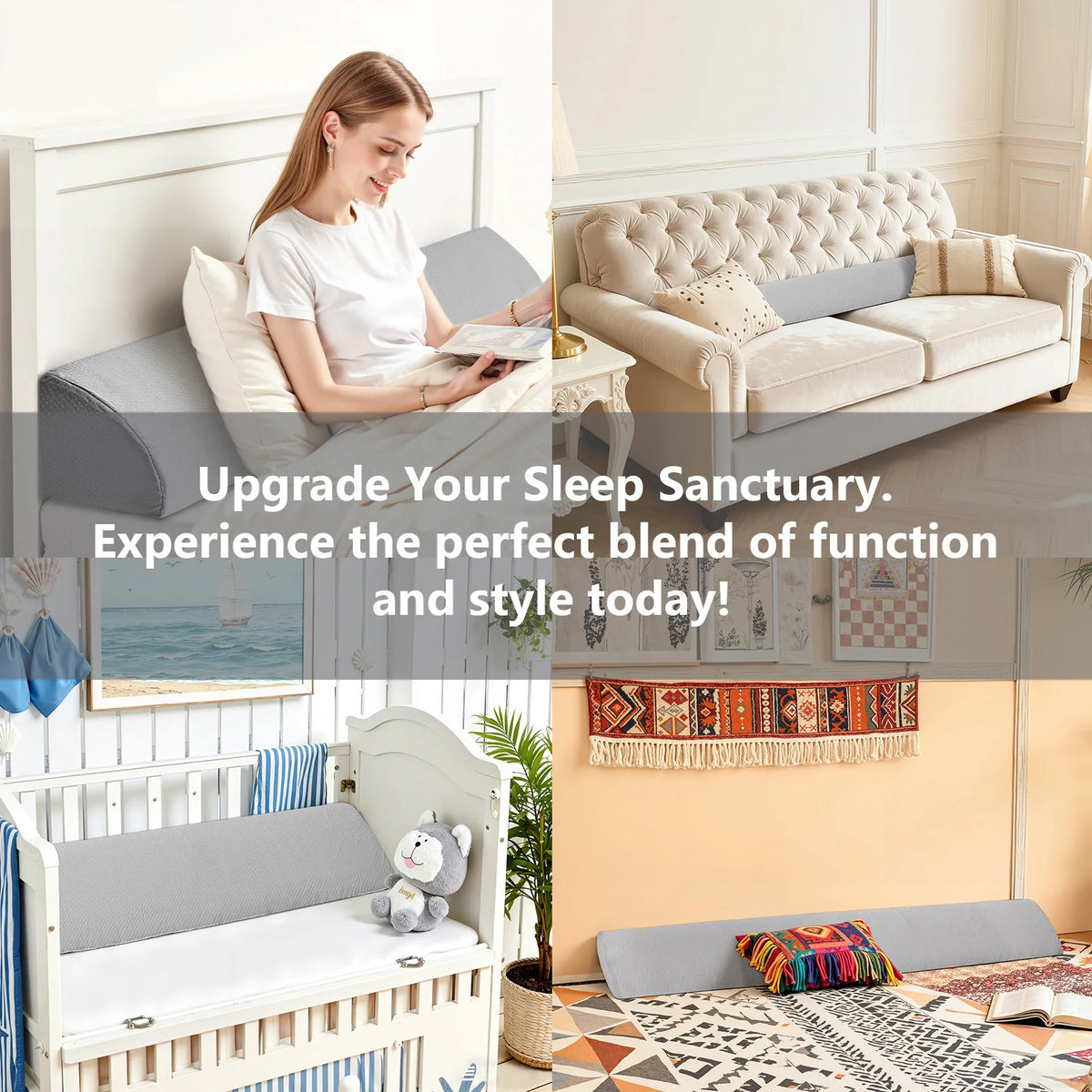 Ergonomic Adjustable Bed Wedge Pillow – Memory Foam Reading & Rest Support