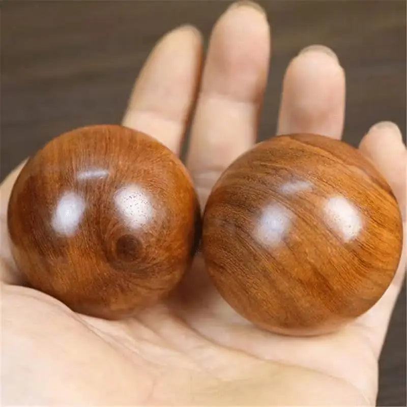 Wooden Rolling Massage Ball Set – Hand Exercise & Relaxation Balls