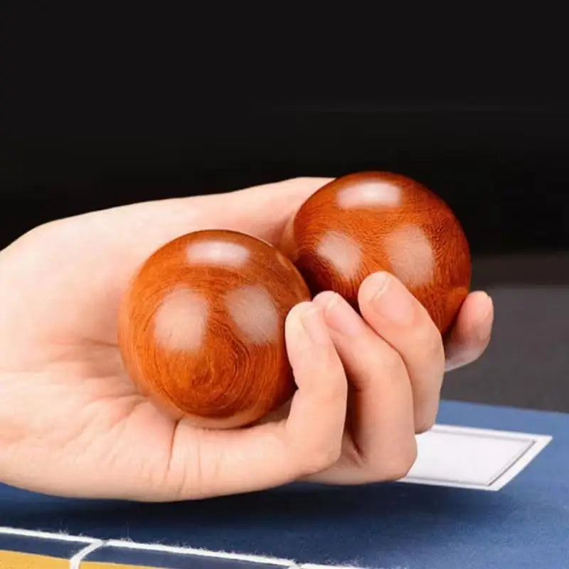 Wooden Rolling Massage Ball Set – Hand Exercise & Relaxation Balls