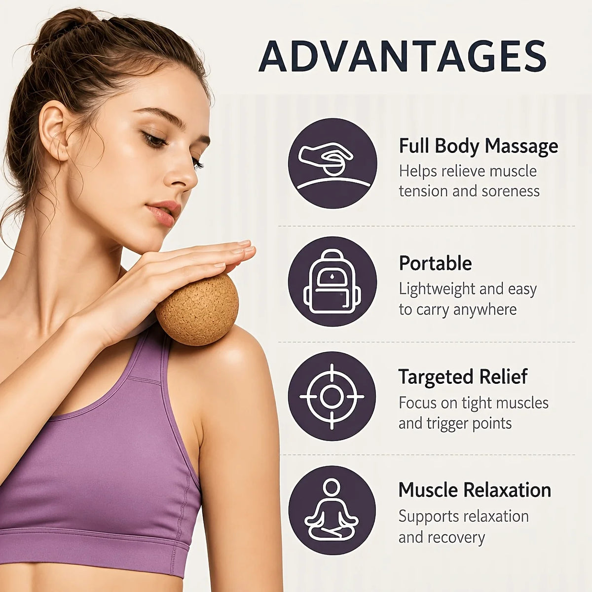 Multi-Size Cork Massage Ball Set – Portable Myofascial Release & Relaxation Balls
