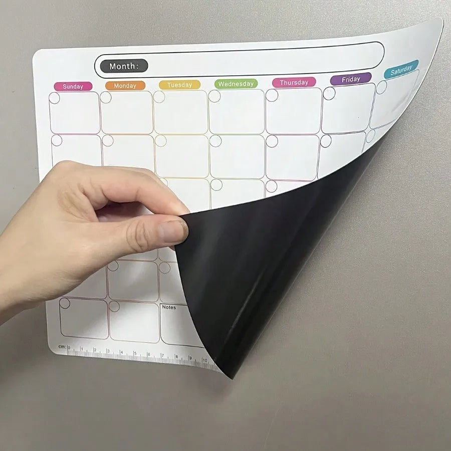 Erasable Monthly And Weekly Schedule Calendar Sticker Flexible Magnetic Refrigerator Sticky Notes Pad PVC Memo Message Board