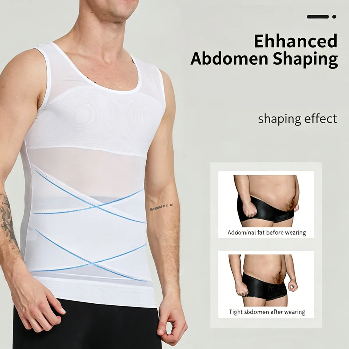 Men’s Compression Shapewear Shirt – Supportive Workout & Everyday Undershirt
