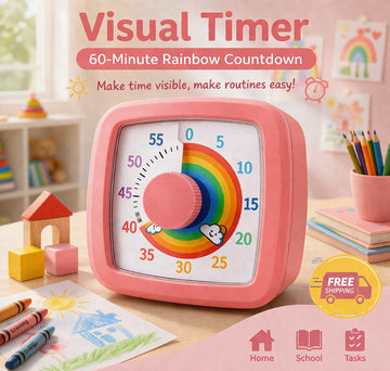 School Visual Timer for Children with Night Light, Digital Stopwatch, Pomodoro Timer for Kitchen and Home Use