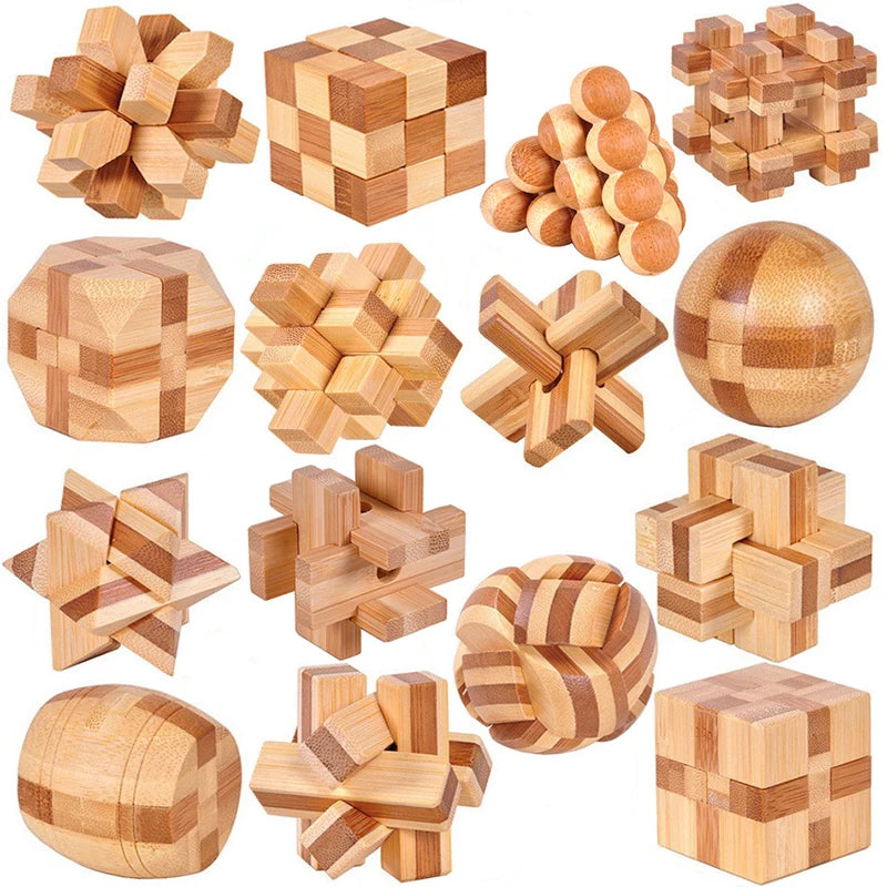 Wooden Lu Ban Lock Puzzle – 3D IQ Brain Teaser