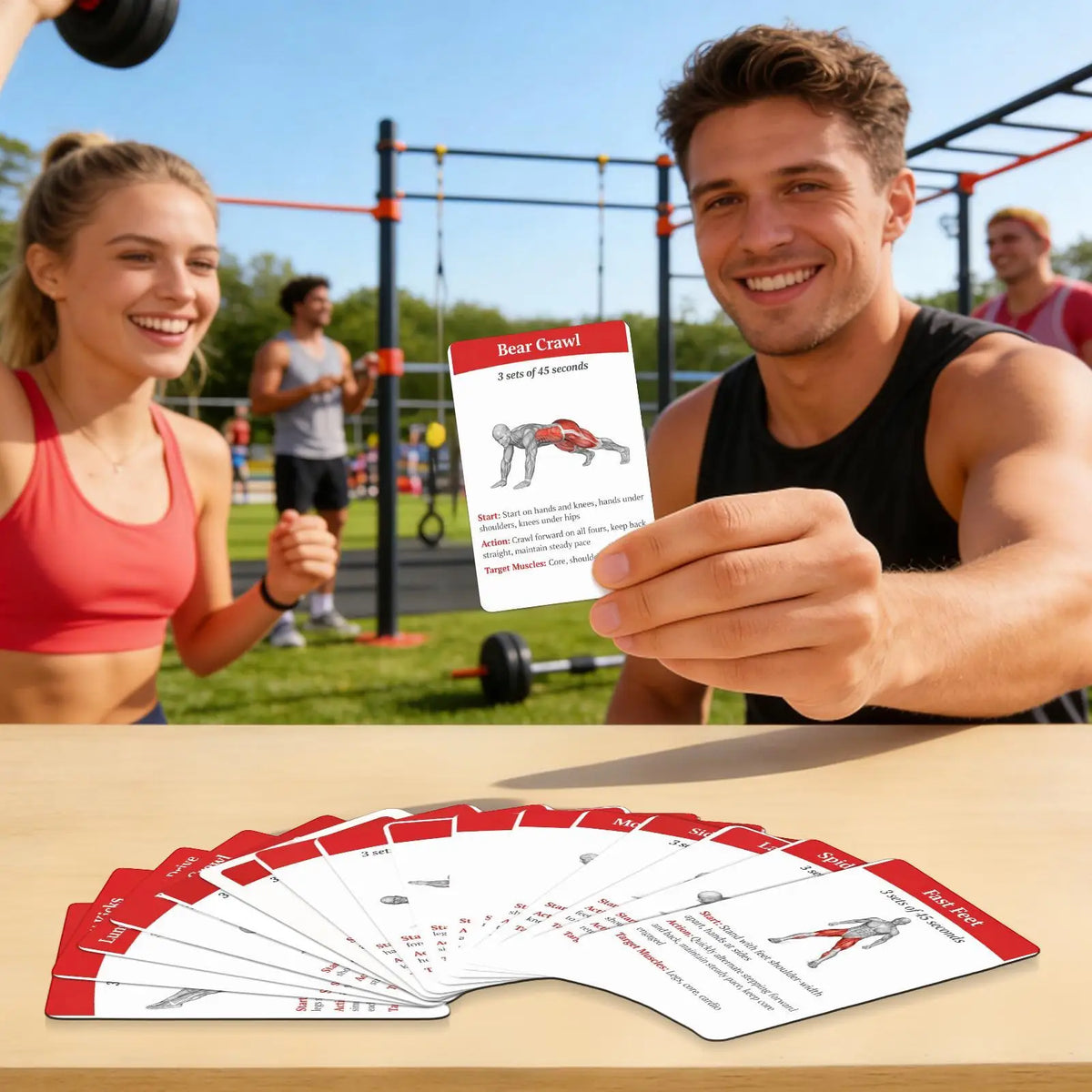 36-Piece Fitness Exercise Cards – Core Strength & Aerobic Workout Guide