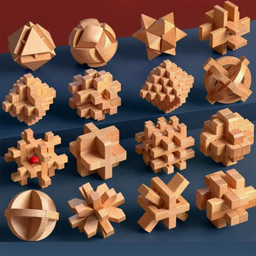 Wooden Lu Ban Lock Puzzle – 3D IQ Brain Teaser