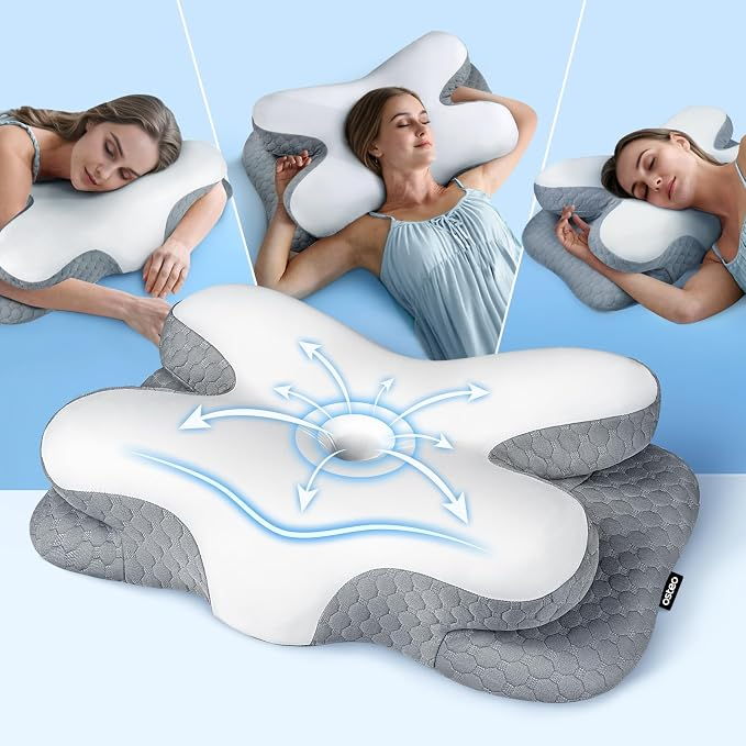 Ergonomic Memory Foam Side Sleeper Pillow – Cooling Contour Support